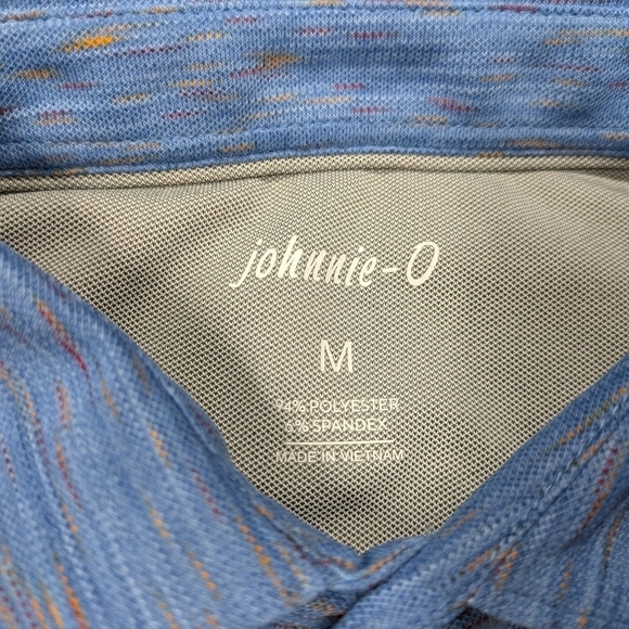 Johnnie-O Shirt Men's M Blue Liberty Multi Hale Polo Polyester Golf Casual - Picture 5 of 7